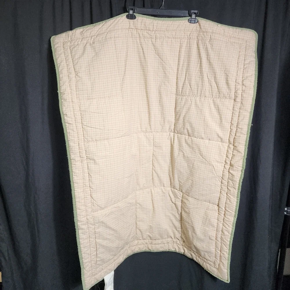 Kidsline Jungle Safari Baby Quilt Patchwork Animal Applique Sage Green‎ 36x45